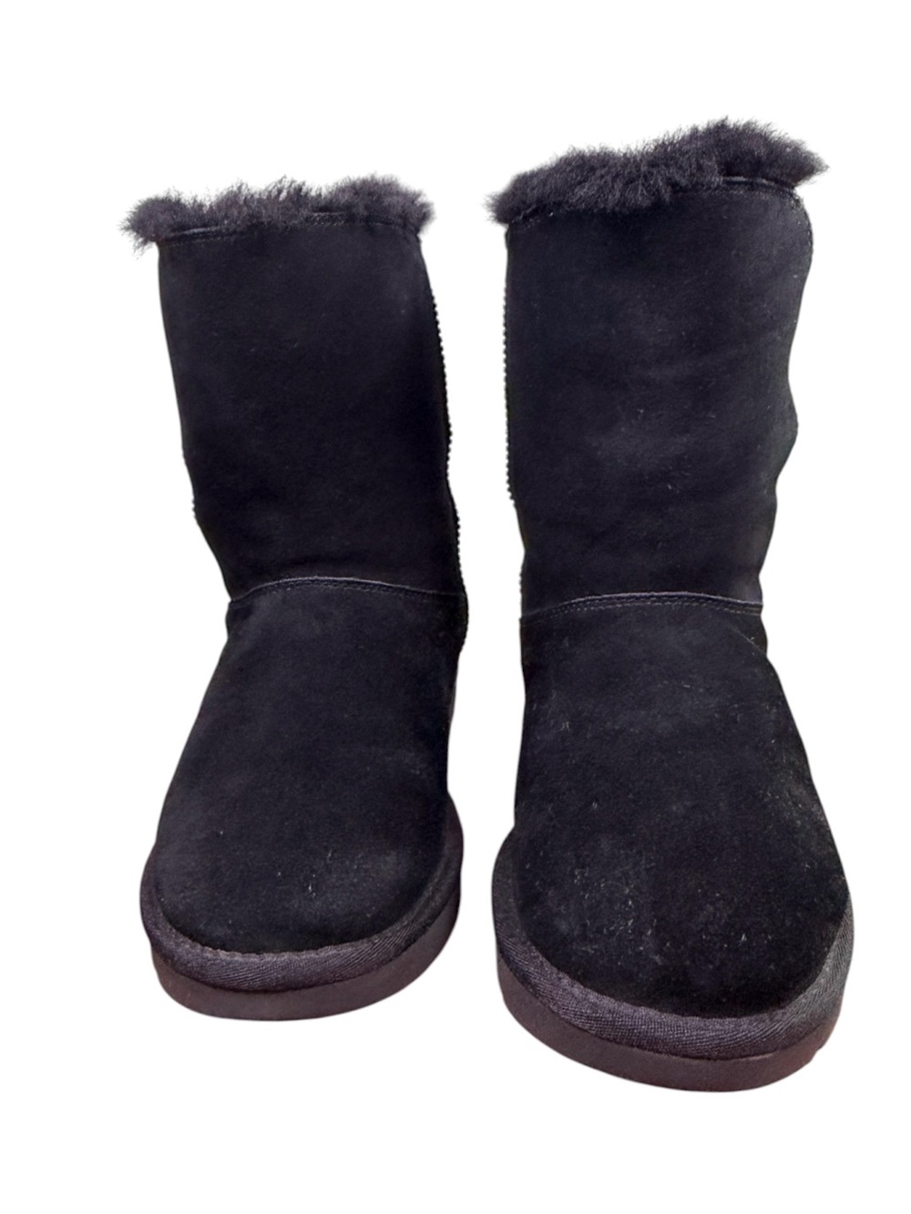 UGG Black Suede Shearling Side Zip Glitter Boots Women’s Size 8